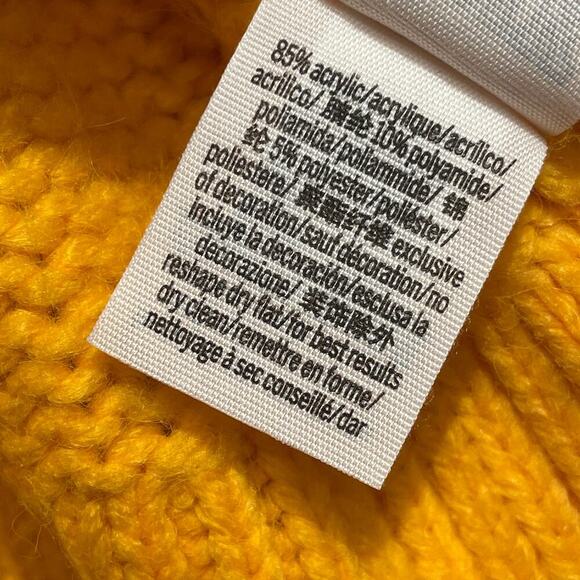 VS PINK Oversized Varsity Sweater | Mustard Yellow Knit, Y2K College Pullover, M - Picture 7 of 10